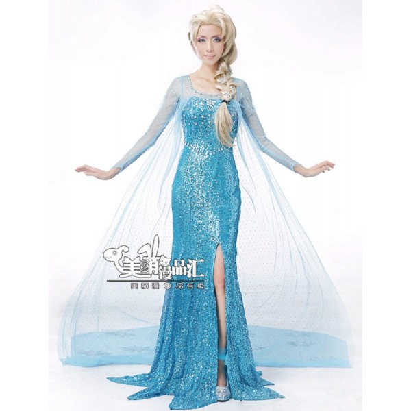 Deluxe Disney Frozen Eiskönigin Elsa Kostüm Kleid Abendkleid