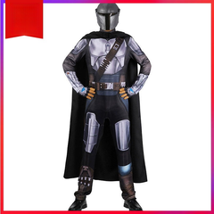 Din Djarin Star Wars Mandalorian Ruestung Cosplay Kostuem Damen Schwarz Silber