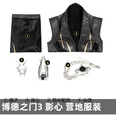 Shadowheart Baldurs Gate 3 Outfit Cosplay Kostuem Damen Schwarz Gold