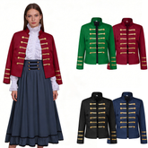 Militär-Bandjacke mit Goldknöpfen – viktorianischer Doublet Mantel für Bühne & Karneval, DAMEN