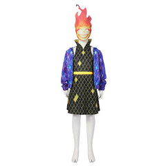 Ember Elemental Kleid Cosplay Kostuem Damen Violett Gelb
