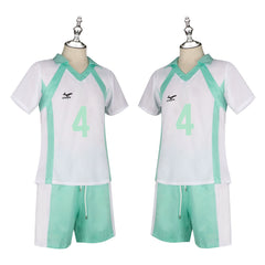 Aoba Johsai Haikyuu Volleyball-Set Cosplay Kostuem Damen Weiß Türkis