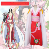 One Piece Boa Hancock the Snake Princess Cosplay Costume Red Cheongsam Suit