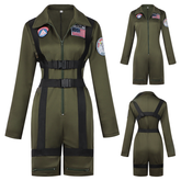 Pilotinnen-Overall – Militär-Kombi für Fasching, DAMEN