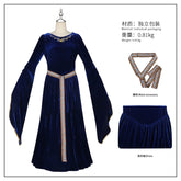 Hofdame Koenigin Blau Halloween & Mittelalter Koenigliches Hofgewand Cosplay Kostuem Damen