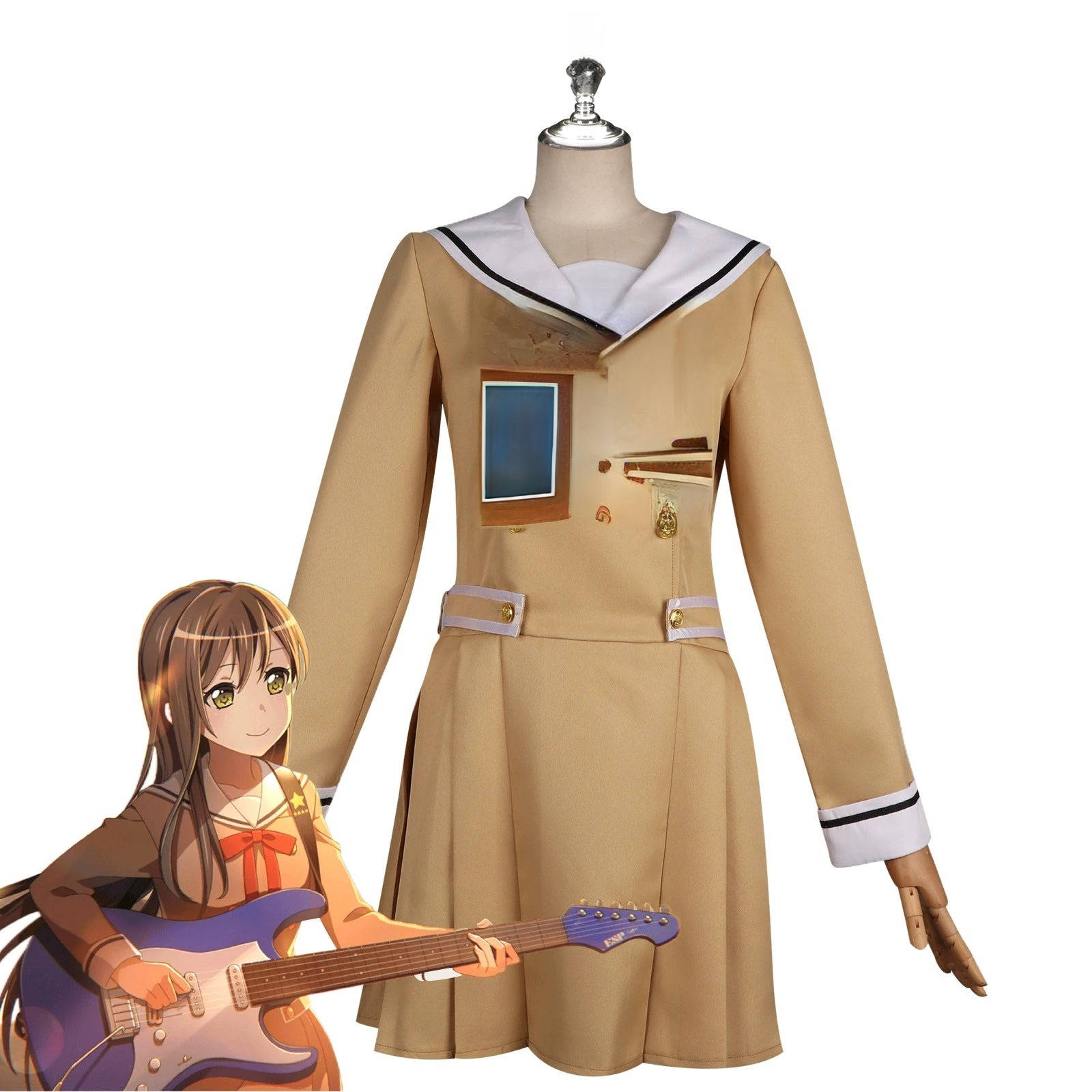 Toyama Kasumi BanG Dream Pinkes Schuluniform Set Cosplay Kostuem Damen