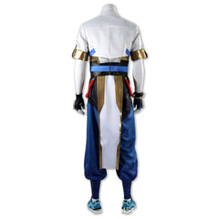Wuyang Overwatch 2 Wuxia Anzug Cosplay Kostuem Damen Weiss Blau Gold