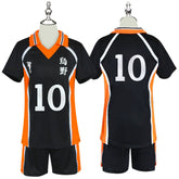 Shoyo Hinata Haikyuu Volleyball-Set Cosplay Kostuem Damen Schwarz Orange