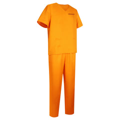 Gefaengnisinsassin Orange Halloween & Mittelalter Gefaengnis Anzug Orange Cosplay Kostuem Damen