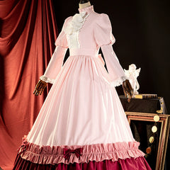 Victorique GOSICK Lolita Kleid Cosplay Kostuem Damen Rosa