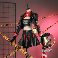 Burnice Zenless Zone Zero Biker-Outfit Cosplay Kostuem Damen Schwarz