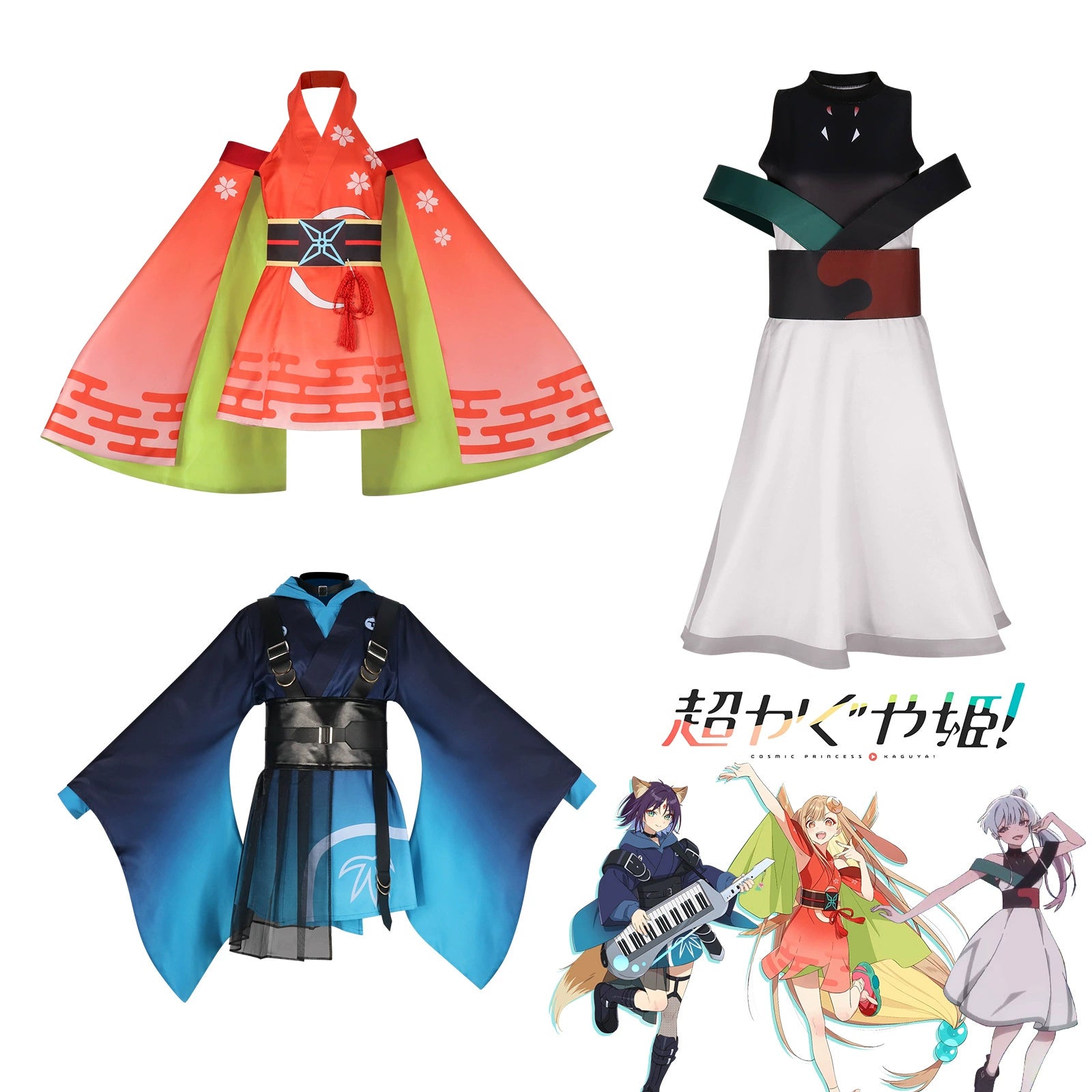 Kaguya Idol Sakura-Kimono Cosplay Kostuem Damen Orange