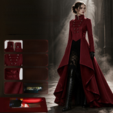 Damen Frackjacke – asymmetrischer Gothic Mantel für Halloween, DAMEN