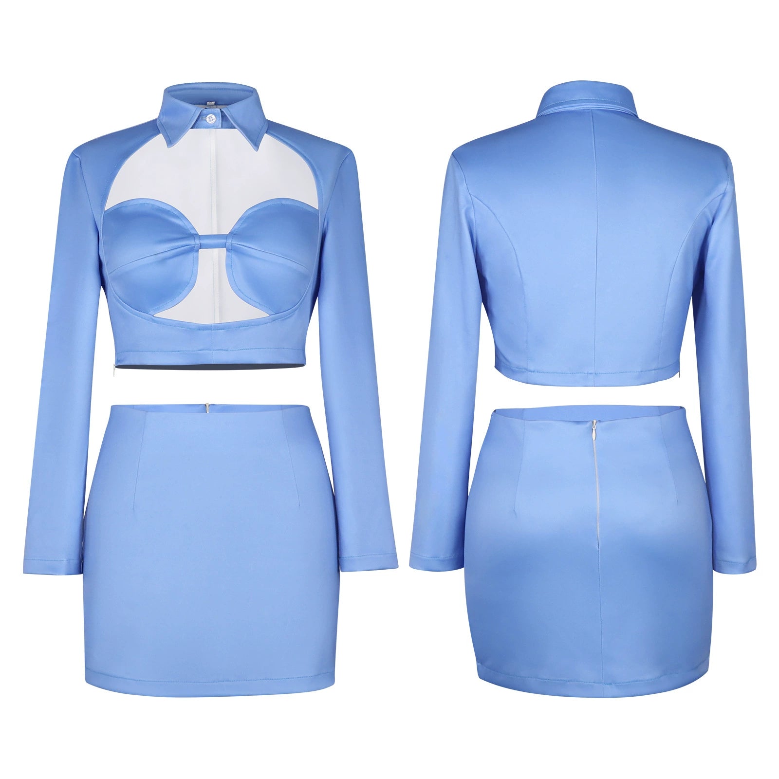 Leeloo The Fifth Element Blaues Stewardess-Kleid Cosplay Kostuem Damen