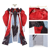 Wuthering Waves Festliches Kleid Cosplay Kostuem Damen Rot Schwarz