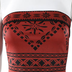 Moana Disney Live Action Kleid Cosplay Kostuem Damen Rot