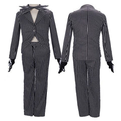 Jack Skellington The Nightmare Before Christmas Skeleton-Overall-Set Cosplay Kostuem Damen