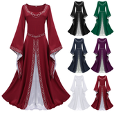 Hof- Glockenärmelkleid – europäisches Prinzessinnen-Kleid für Bühne, DAMEN