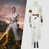 Film Star Wars: The Rise of Skywalker Rey Cosplay Costume White Suit