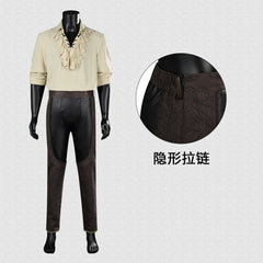 Game Baldur's Gate 3 Astarion Cosplay Costume Camp Attire Shirt Set
