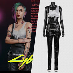 Game Cyberpunk 2077 Judy Cosplay Costume Full Set Strap Pants Vest Gaming Clothes