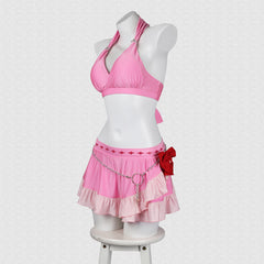 Game FF7 Final Fantasy 7: Rebirth Aerith Gainsborough Cosplay Costume Pink Swimsuit Female