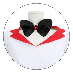 Hazbin Hotel Angel Dust Cosplay Costume Full Red and White Striped Dress