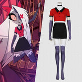 Hazbin Hotel Vaggie Cosplay Costume Red Suit