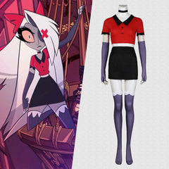 Hazbin Hotel Vaggie Cosplay Costume Red Suit