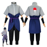 Naruto Shippuden Sasuke Uchiha Cosplay Costume Complete Set Gray