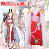 One Piece Boa Hancock the Snake Princess Cosplay Costume Red Cheongsam Suit