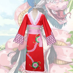 One Piece Boa Hancock the Snake Princess Cosplay Costume Red Cheongsam Suit