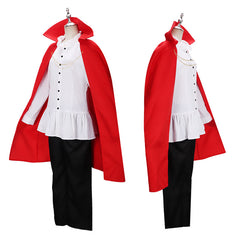 One Piece Sanji Cosplay Costume Red Cape Suit