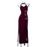 Resident Evil 4 Remake King Ada Cosplay Embroidered Cheongsam Costume Set