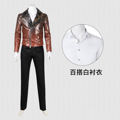 Resident Evil 4 Remake Luis Sera Cosplay Costume Leather Jacket Jacket Set