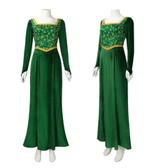 Shrek the Musical Princess Fiona Cosplay Costume Green Long Dress