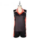 Shimizu Kiyoko Haikyuu Volleyball-Outfit Cosplay Kostuem Damen Schwarz Orange
