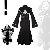 Hatsune Miku Project Sekai Nonnen-Kleid Cosplay Kostuem Damen Schwarz Weiß