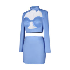 Leeloo The Fifth Element Blaues Stewardess-Kleid Cosplay Kostuem Damen