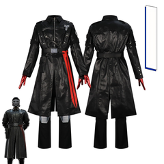 Warden Geros Delta Force Leder-Mantel-Set Cosplay Kostuem Damen