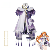 Wuthering Waves Auffälliges Kleid Cosplay Kostuem Damen Lila Weiß