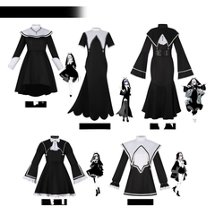 Shiomi Nono Project Sekai Nonnen-Kleid Cosplay Kostuem Damen Schwarz