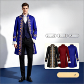 Prinzen-Mantel – europäischer Blazer mit Ornament für Bühne & Halloween, HERREN
