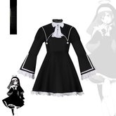 Shinonome Ena Project Sekai Nonnen-Kleid Cosplay Kostuem Damen Schwarz