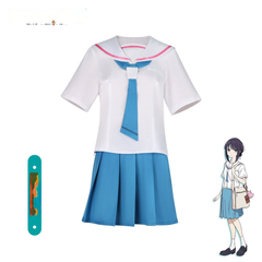Kaguya Idol Matrosenkleid Cosplay Kostuem Damen Weiß Blau
