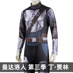 Din Djarin Star Wars Mandalorian Ruestung Cosplay Kostuem Damen Schwarz Silber