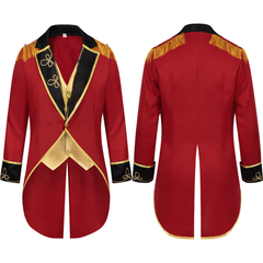 Roter Stehkragen-Mantel – Mittelalter Bühnenjacke, HERREN