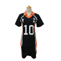 Shoyo Hinata Haikyuu Volleyball-Set Cosplay Kostuem Damen Schwarz Orange