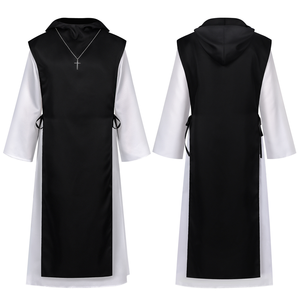 Mönchsrobe – Kapuzenkleid mit Gürtel & Kette, UNISEX