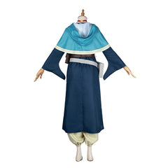Marcille Delicious in Dungeon Magier-Robe Cosplay Kostuem Damen Blau